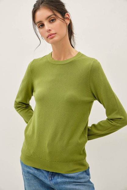 Basic Crew Neck Soft Knit Sweater