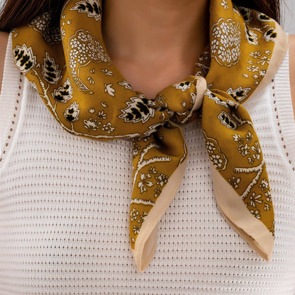 Vintage Botanical Floral Paisley Square Scarf