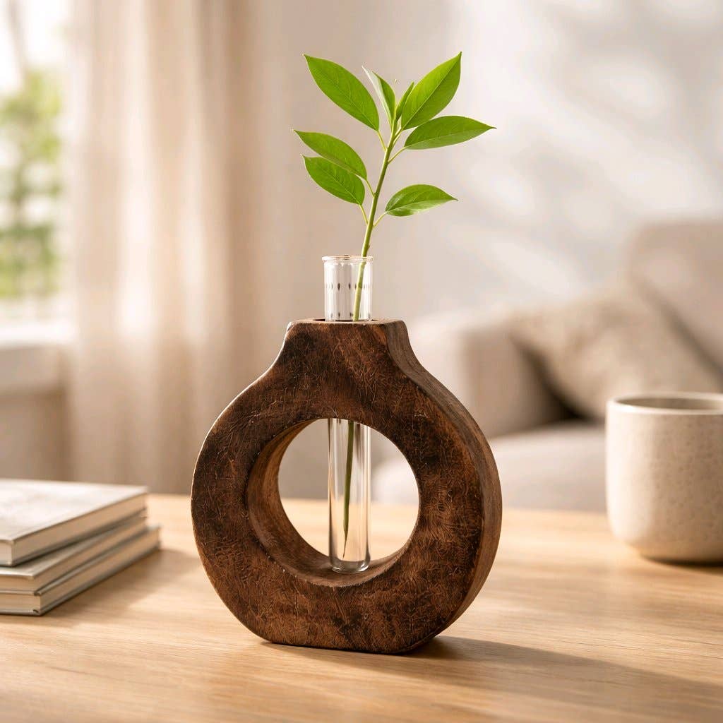 Wooden Beaker Holder 7x3in