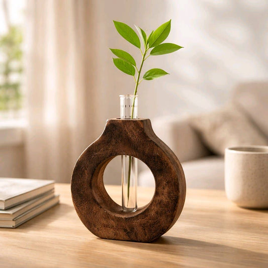 Wooden Beaker Holder 7x3in - Whimsical Details - ["decor","table decor","tabletop decor"]