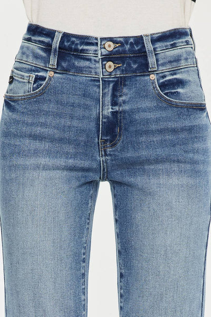 High Rise Slim Straight Medium Wash