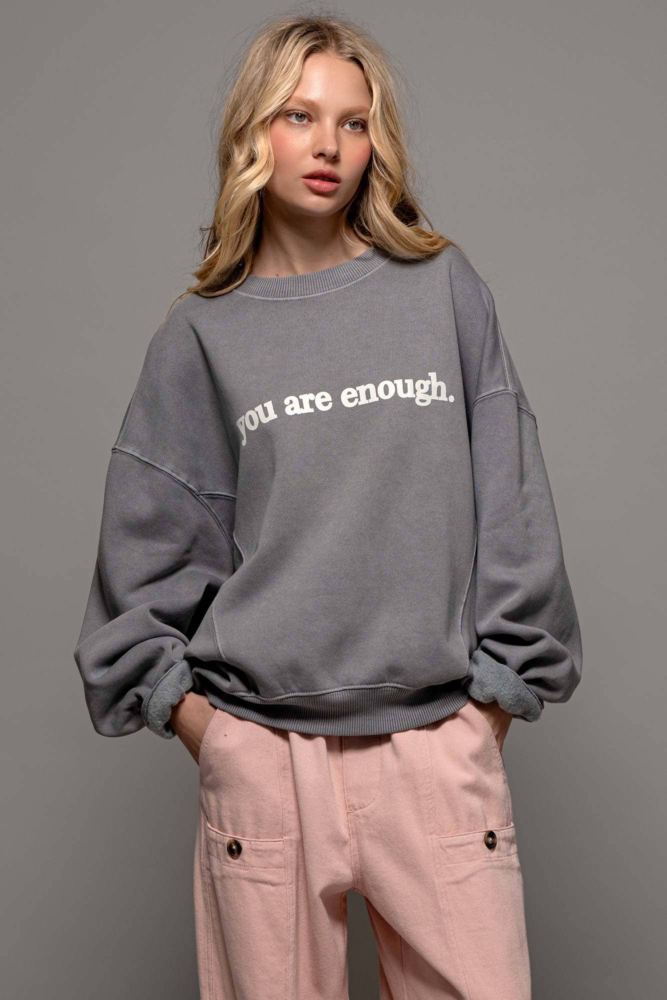 You are Enough Graphic Crewneck Sweater