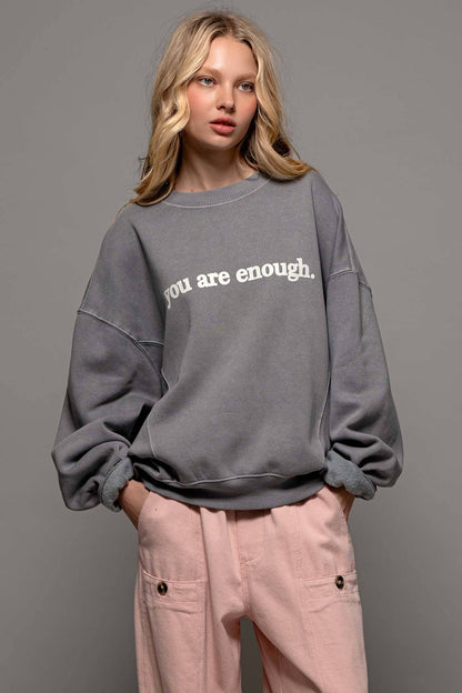 You are Enough Graphic Crewneck Sweater