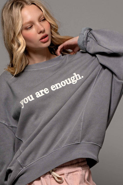 You are Enough Graphic Crewneck Sweater