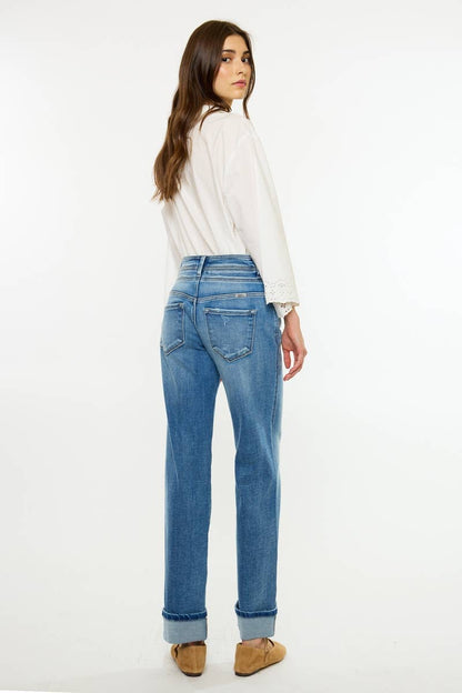 Mid Rise True Straight Jeans