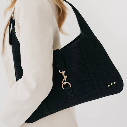 Amie Snake Embossed Shoulder Bag