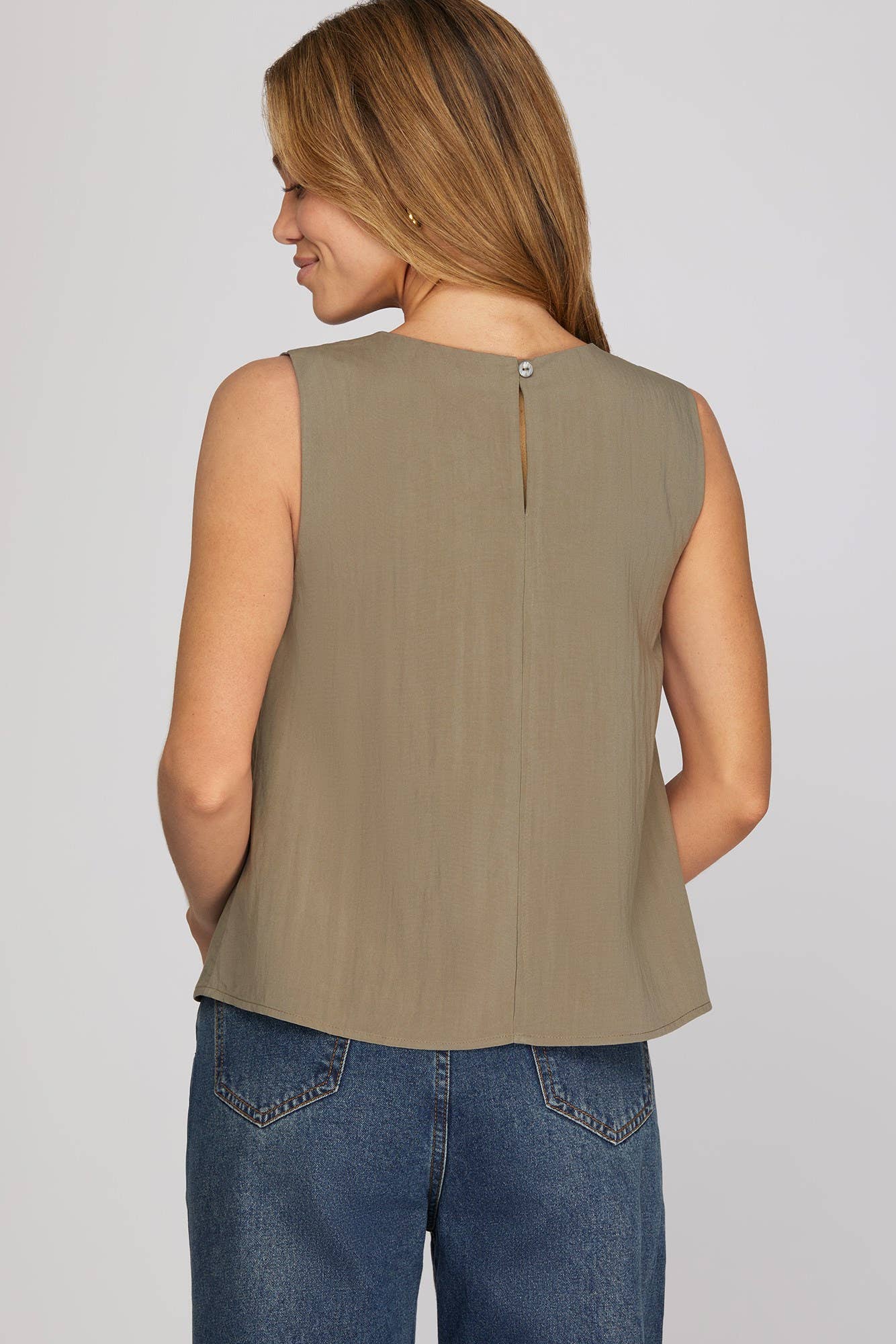 Sleeveless Woven Top