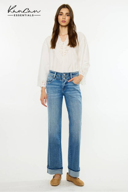 Mid Rise True Straight Jeans