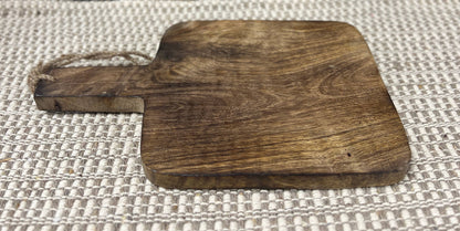 Dark Wood Square Chopping Board 10x6x0.5in - Whimsical Details - []