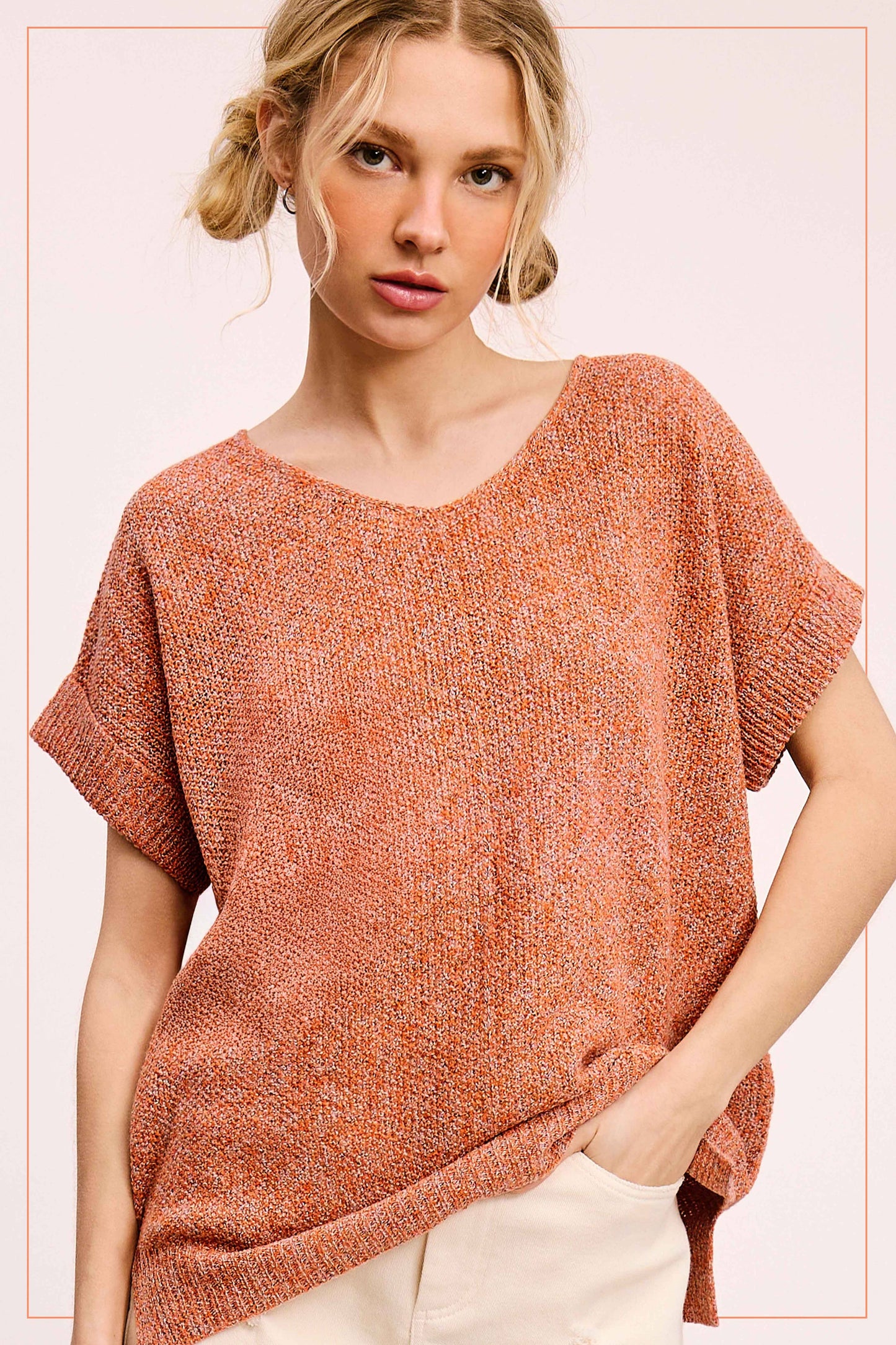 Soft Lightweight Loose Fit Textured Pullover Sweater