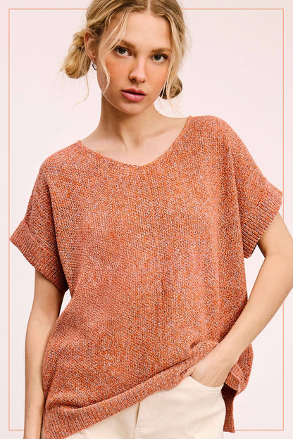 Soft Lightweight Loose Fit Textured Pullover Sweater