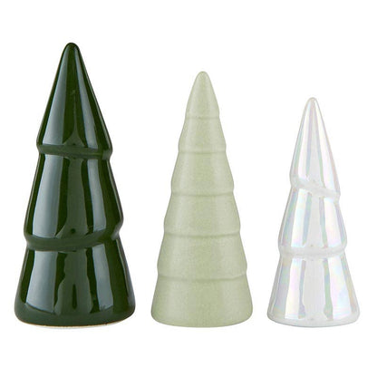 Holiday Ceramic Tree Set - Green - Set of 3
