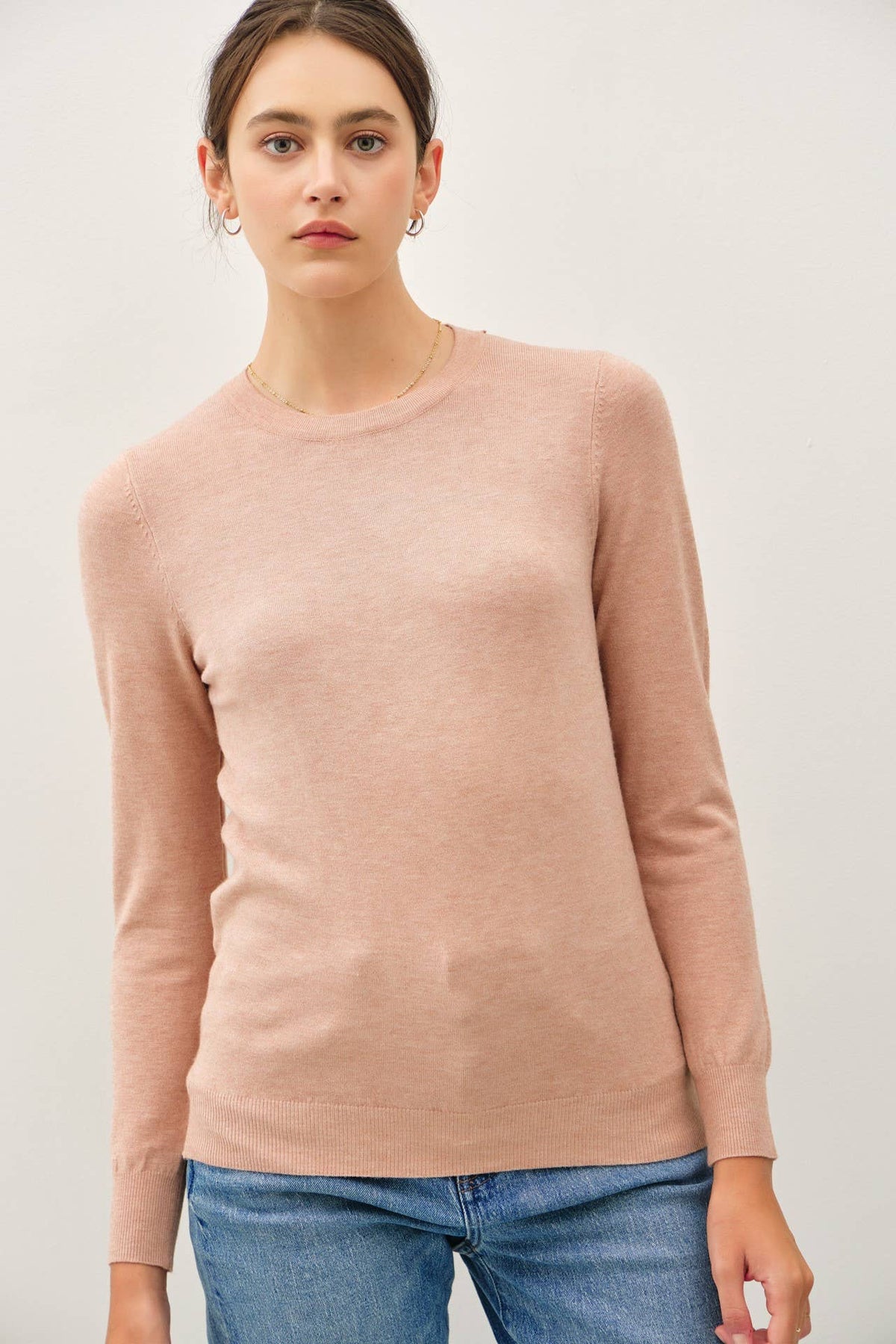 Basic Crew Neck Soft Knit Sweater