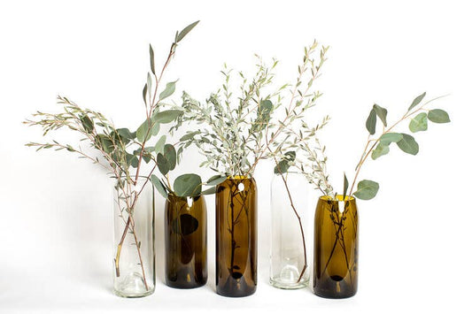 Vases - From Wine Bottles - Whimsical Details - ["Blue Clearance","decor","table decor","tabletop decor","vase","wine bottle vase"]