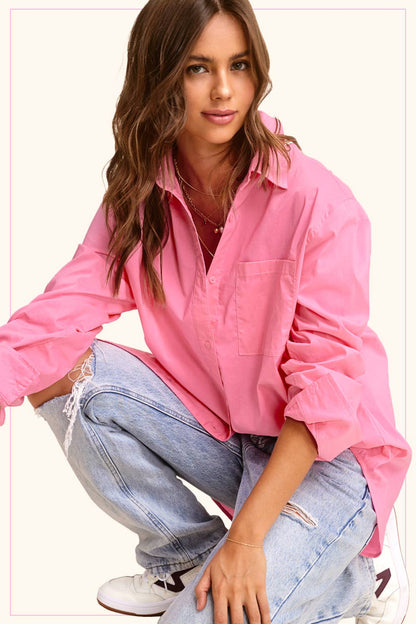 Classic Collared Button Down Poplin Shirts