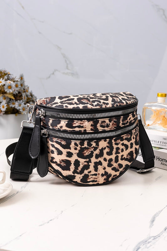 Double Zip Crescent Sling Bum Bag