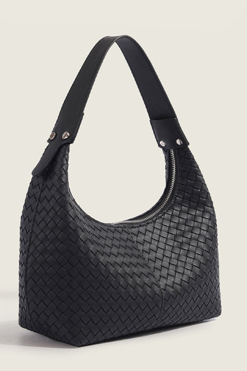 Woven weave underarm shoulder bag - Whimsical Details - ["bag","handbag","vegan leather","woven purse"]