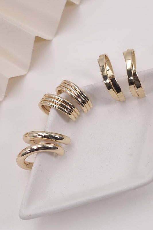 FREYA MULTI CLASSIC HOOP TRIO EARRINGS