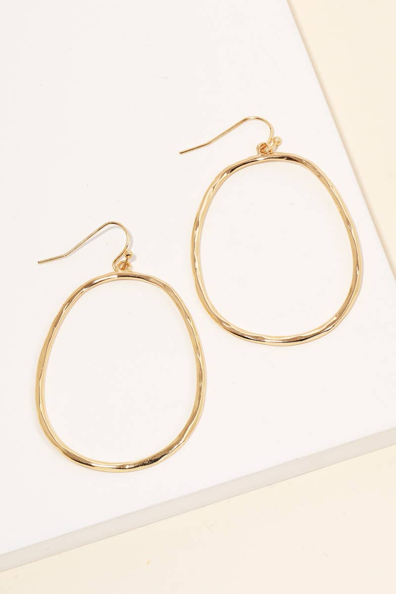 Round Thin Cutout Drop Earrings