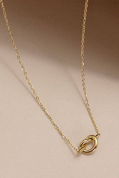 AMELIE TITANIUM STEEL NON-TARNISH KNOTTED NECKLACE - Whimsical Details - ["cross necklace","gold","knot","necklace"]