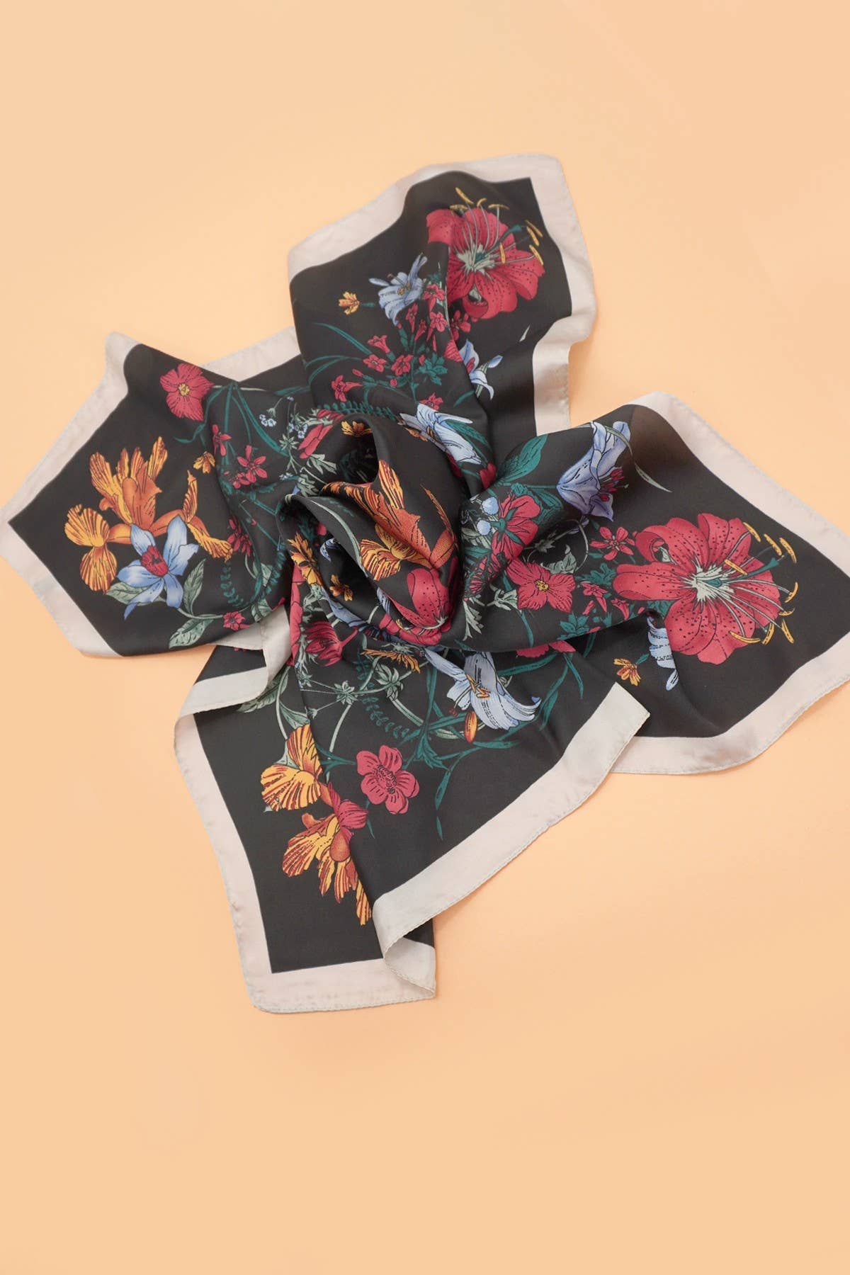 Large Floral Print Bandana Scarf