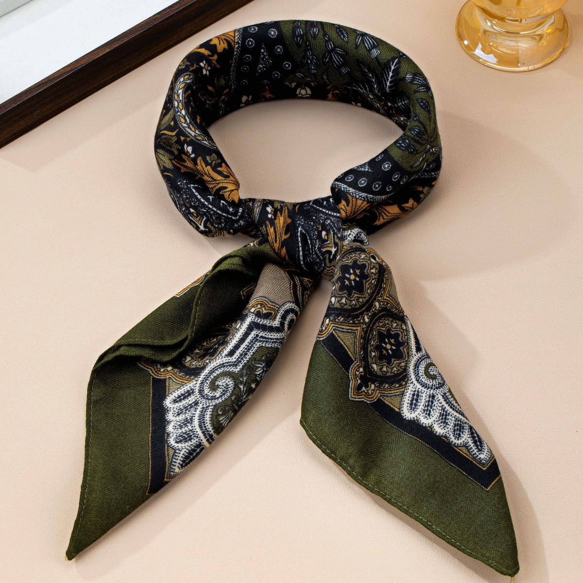Vintage Botanical Floral Paisley Square Scarf