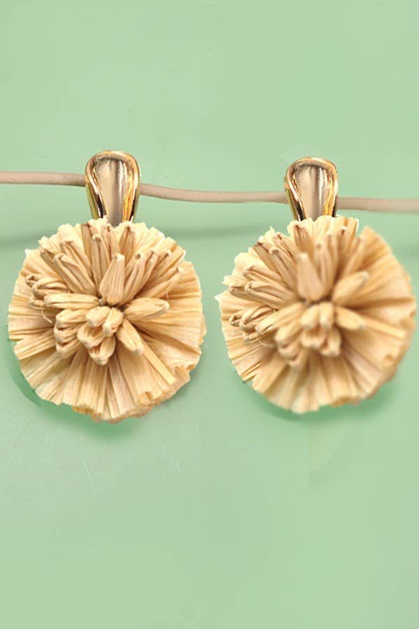 Amanda Raffia Flower Drop Earrings