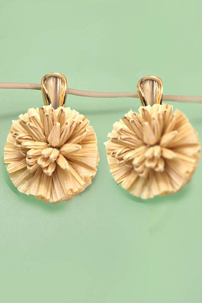 Amanda Raffia Flower Drop Earrings