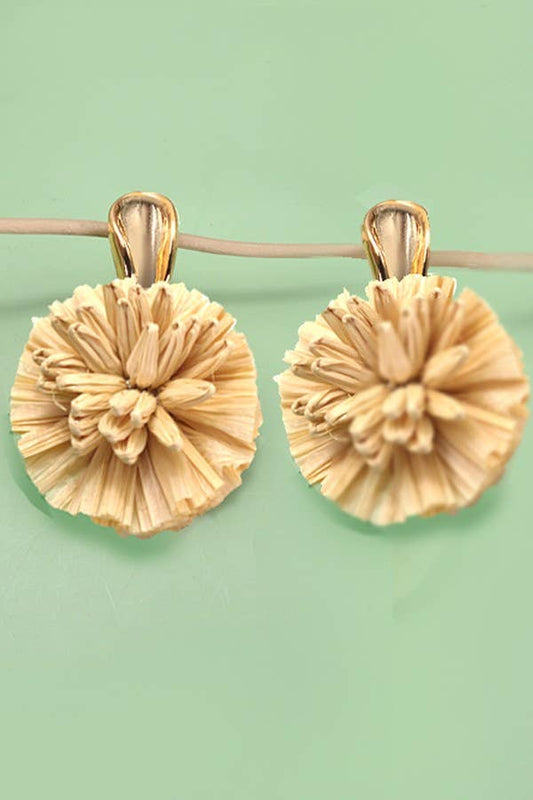 Amanda Raffia Flower Drop Earrings