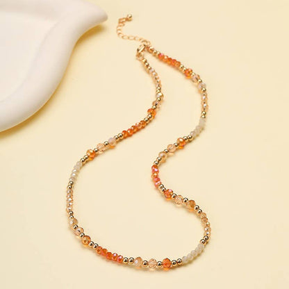 Ella Faceted Glass Bead & Gold Accent Beaded Necklace