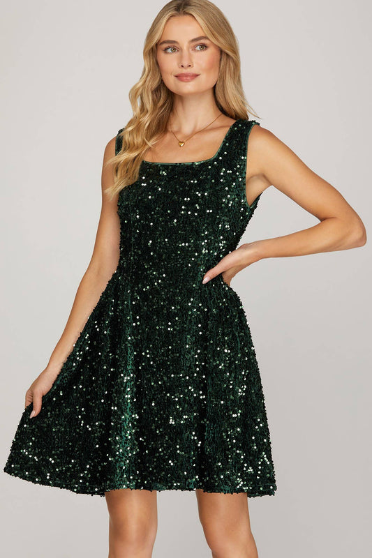 Sleeveless Sequin Mini Dress