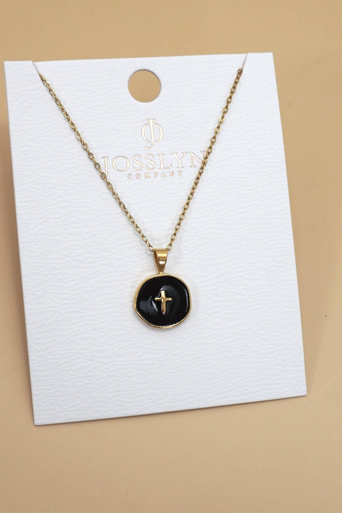 GRACE 18K STAINLESS STEEL TARNISH FREE CROSS NECKLACE - Whimsical Details - ["black necklace","cross necklace","gold","necklace"]