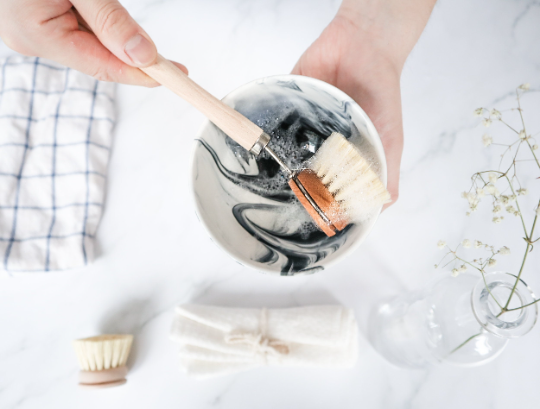 Sisal Dish Brush - Whimsical Details - ["bamboo","pot scrubber"]