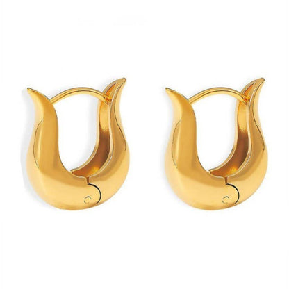 Alissa 18K U Hoop Huggie Earrings