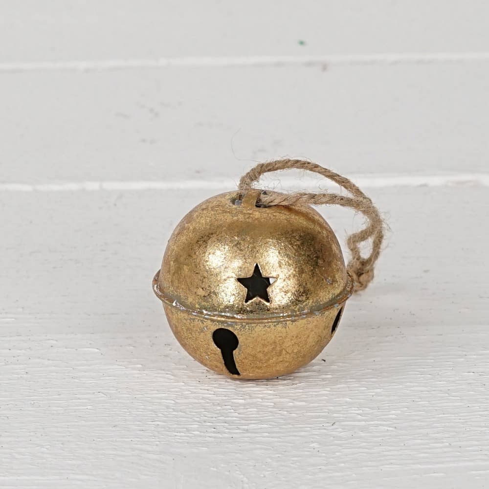 Vintage Golden Bell w. jute loop - Whimsical Details - []