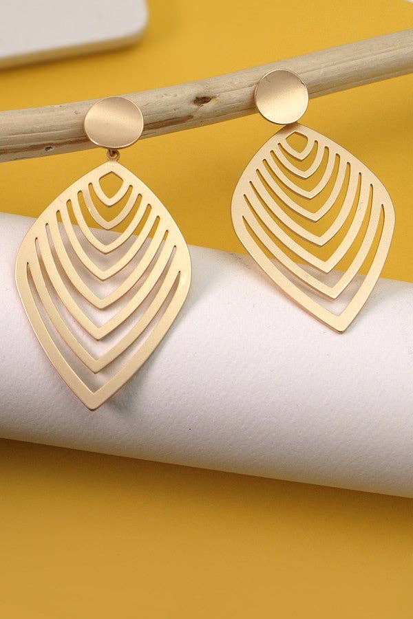 Lauren Leaf Cutout Drop Earrings