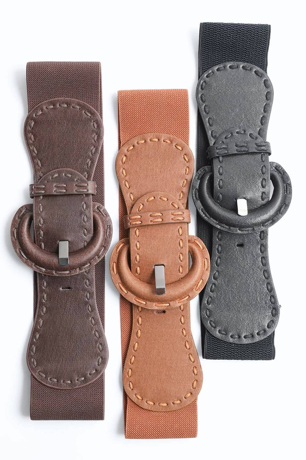 Distressed Look Wide Stitch Belt - Whimsical Details - 