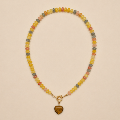 Dianna Natural Stone Semi-Precious Glass Mixed Necklace