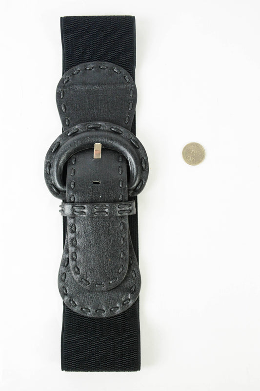 Distressed Look Wide Stitch Belt - Whimsical Details - ["belt","belts","tan belt"]