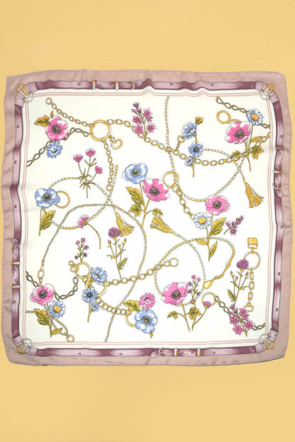 Vintage Floral Print Bandana Scarf