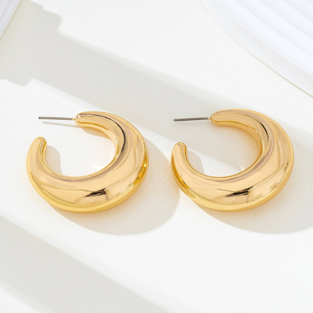 JoJo Tapered Gold-Tone Crescent Hoop Earrings
