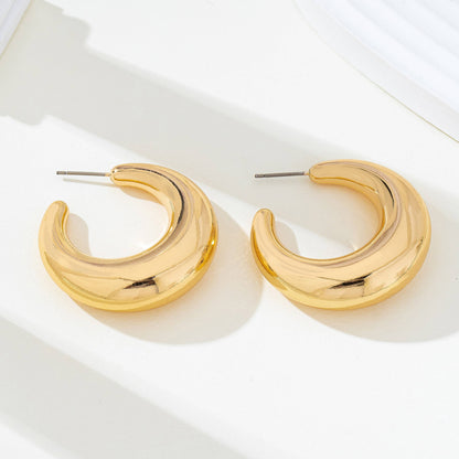 JoJo Tapered Gold-Tone Crescent Hoop Earrings