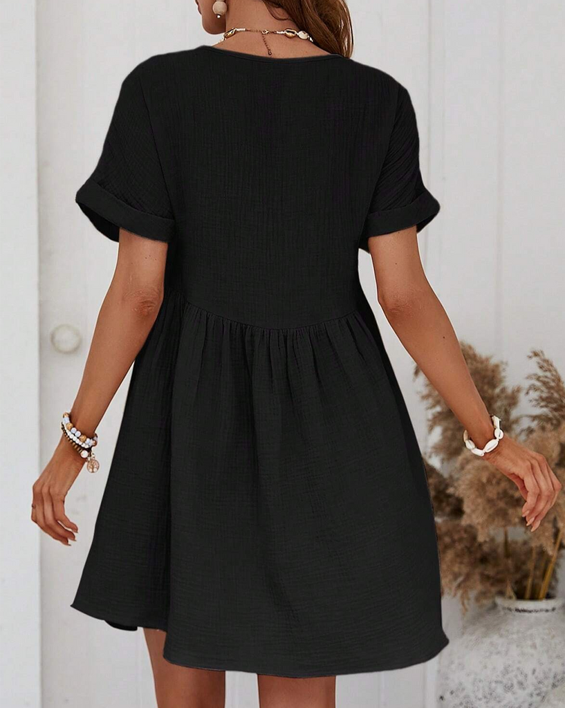 Lace V-Neck Mini Dress - Whimsical Details