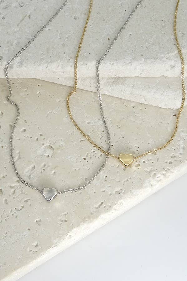 ANNA CLASSIC MINI HEART NECKLACE - Whimsical Details - ["gold","heart","heart necklace","necklace","silver"]