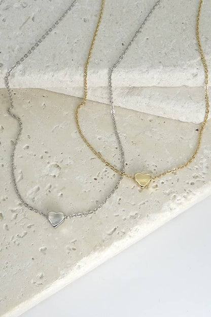 ANNA CLASSIC MINI HEART NECKLACE - Whimsical Details - ["gold","heart","heart necklace","necklace","silver"]