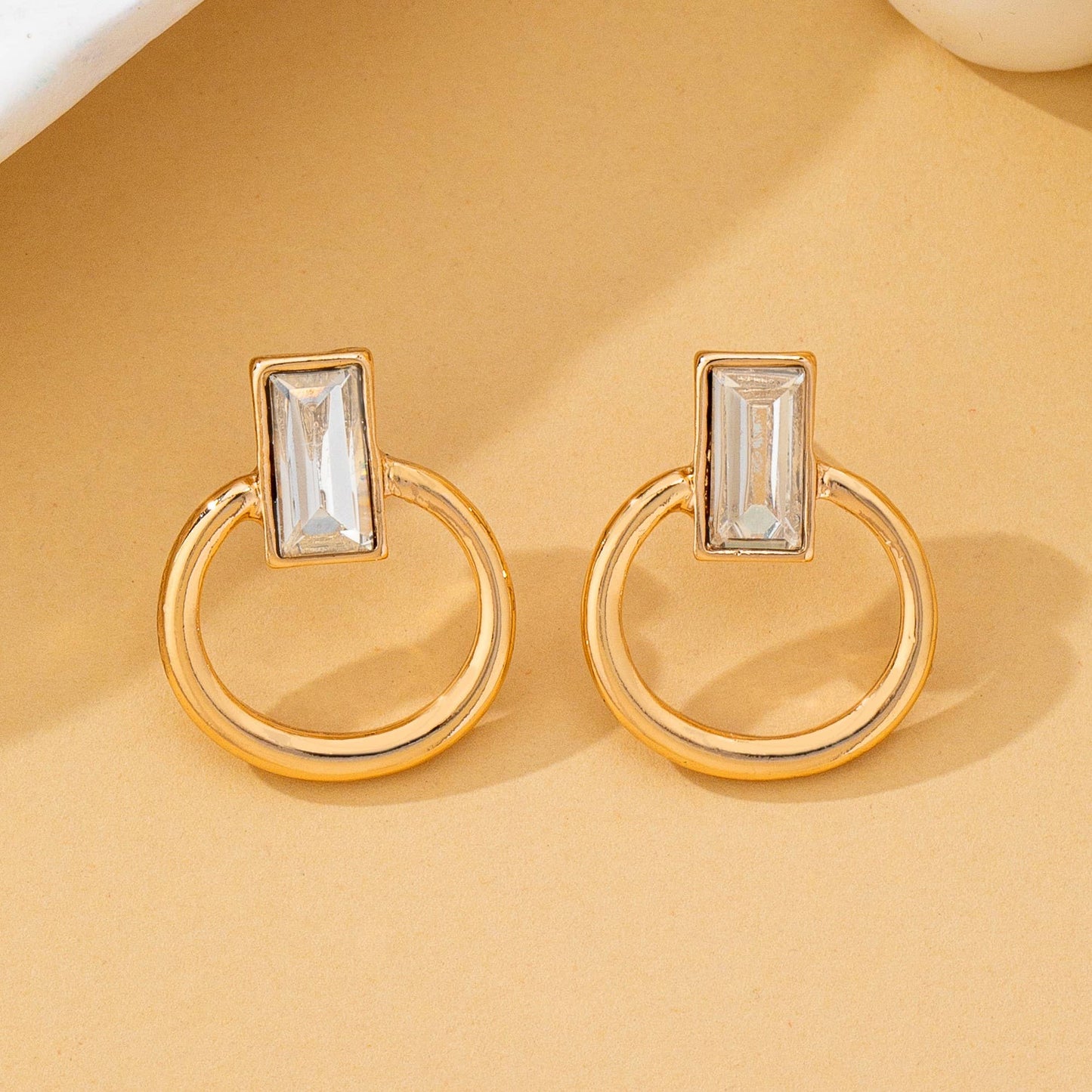 Jacqueline Crystal Cut Door Knocker Earrings