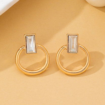Jacqueline Crystal Cut Door Knocker Earrings