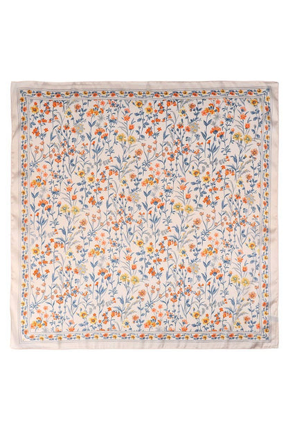 Floral Flower Silk Finish Bandana Scarf
