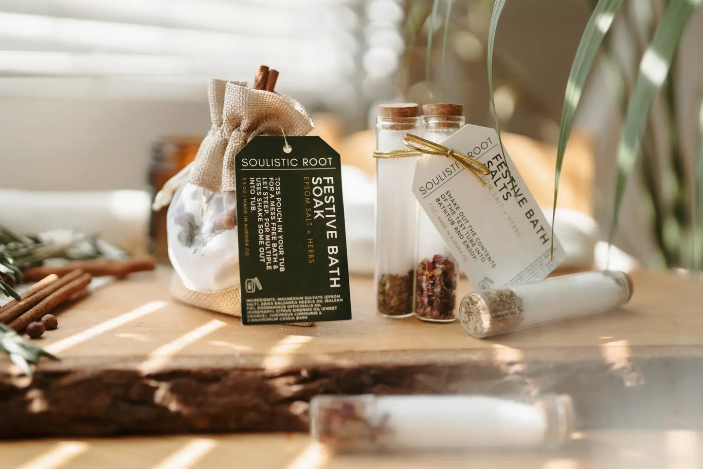 Festive Bath Salts -Stocking Stuffers & Christmas Ornaments - Whimsical Details - []