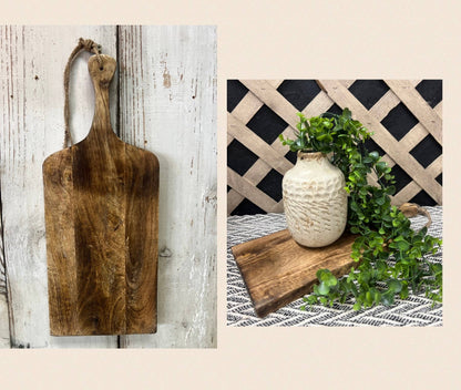 Dark Wood Rectangle Chopping Board 17x7x0.5in